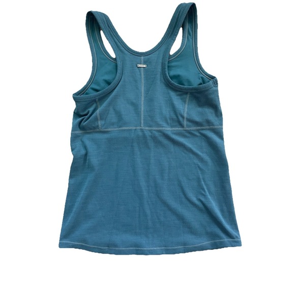 prAna Sage Green Women's Tank Top Ribbed Racerback  Shelf Bra Yoga Medium - Picture 2 of 4